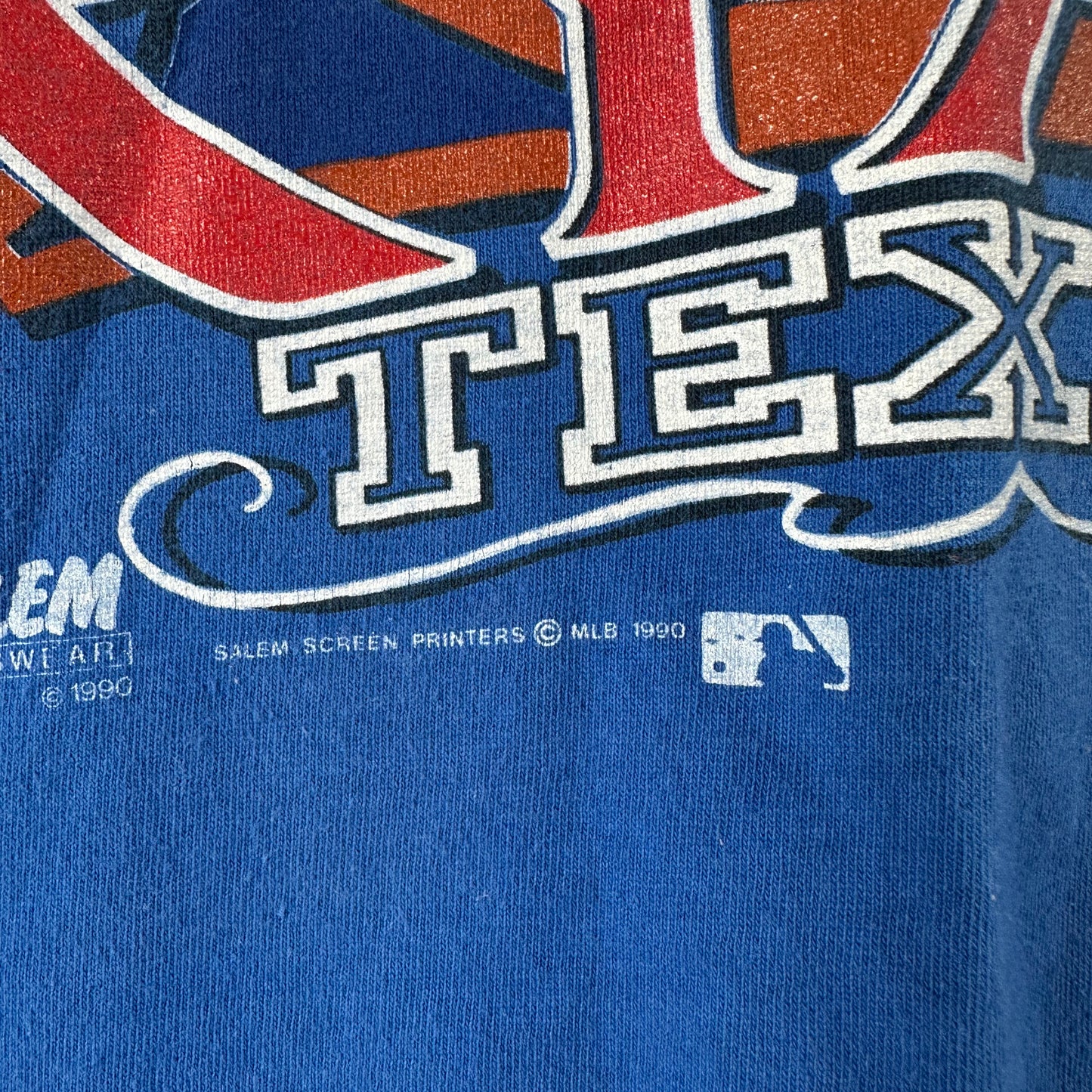 Vintage 1990 Nolan Ryan Texas Rangers MLB Salem Sportswear Graphic T-shirt