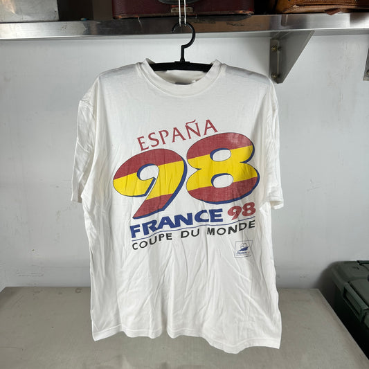 Vintage Spain Espana 1998 France Soccer World Cup Graphic T-shirt
