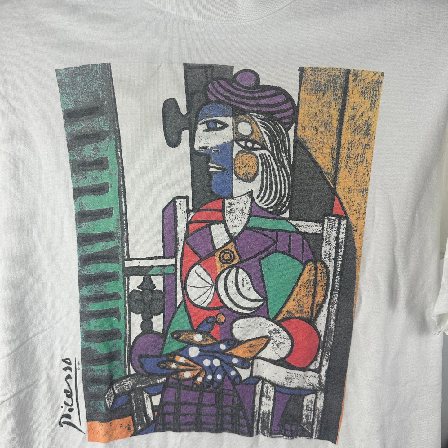 Vintage 1988 Pablo Picasso Painting Artwork Single Stitch T-shirt