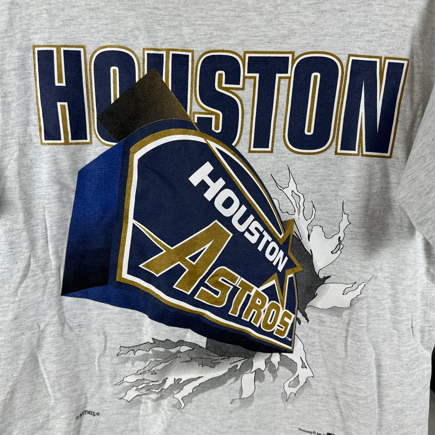 Vintage 90s Houston Astros Baseball MLB Nutmeg Breakthrough Graphic T-shirt