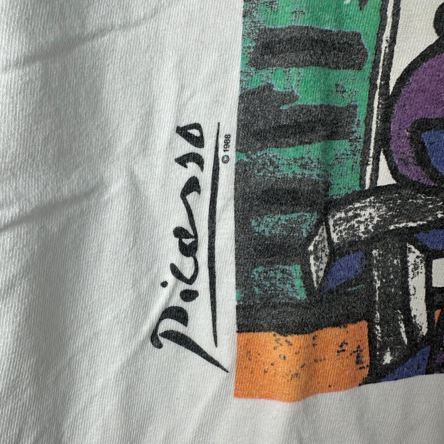 Vintage 1988 Pablo Picasso Painting Artwork Single Stitch T-shirt