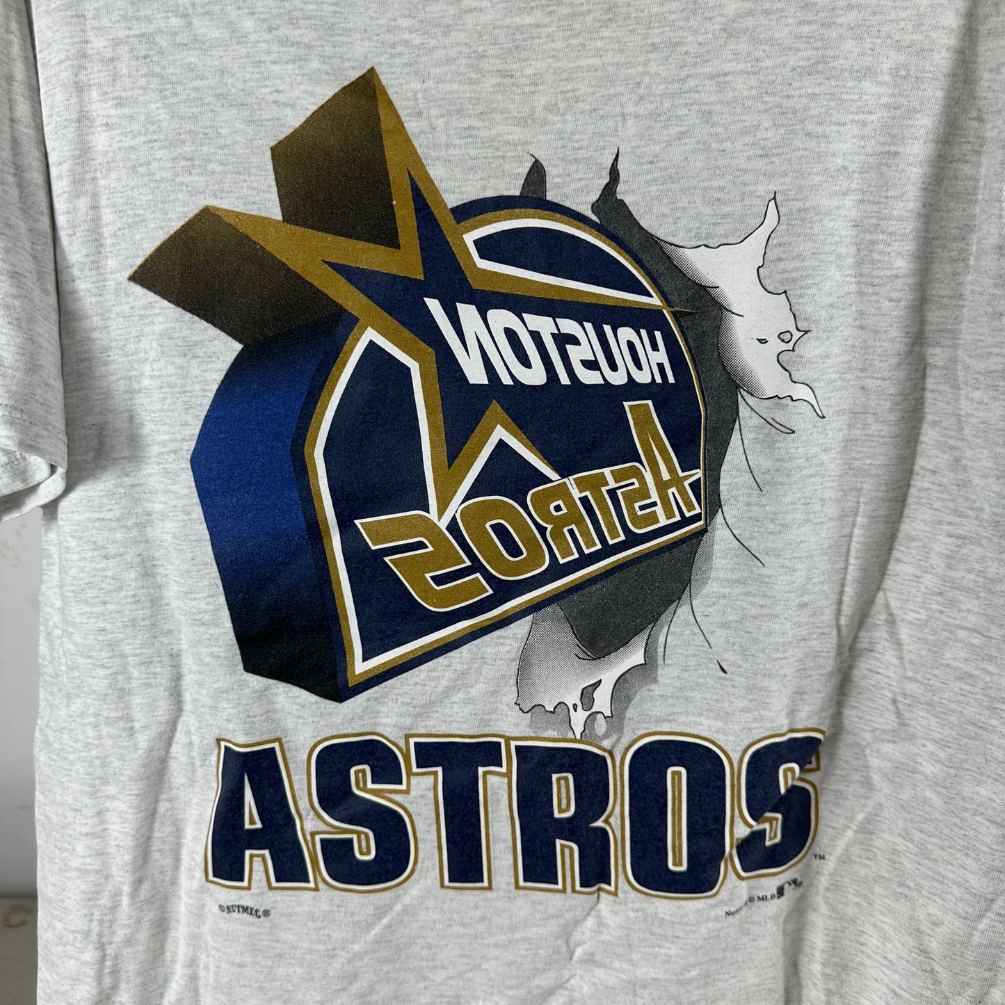 Vintage 90s Houston Astros Baseball MLB Nutmeg Breakthrough Graphic T-shirt