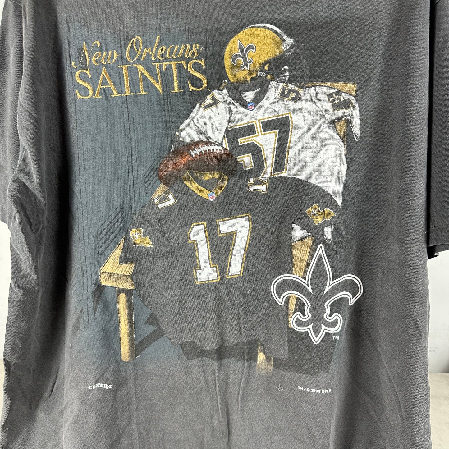 Vintage 1994 New Orleans Saints Football NFL Graphic Single Stitch Faded T-shirt