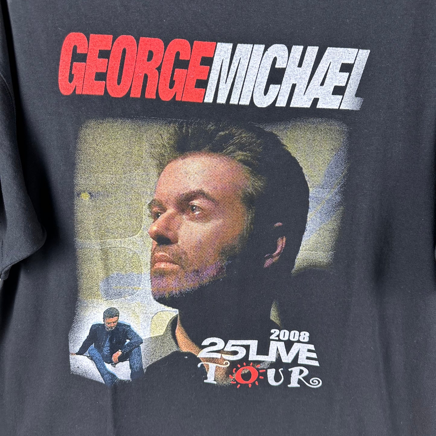 2008 George Michael 25Live Tour Concert Double Sided Graphic T-shirt