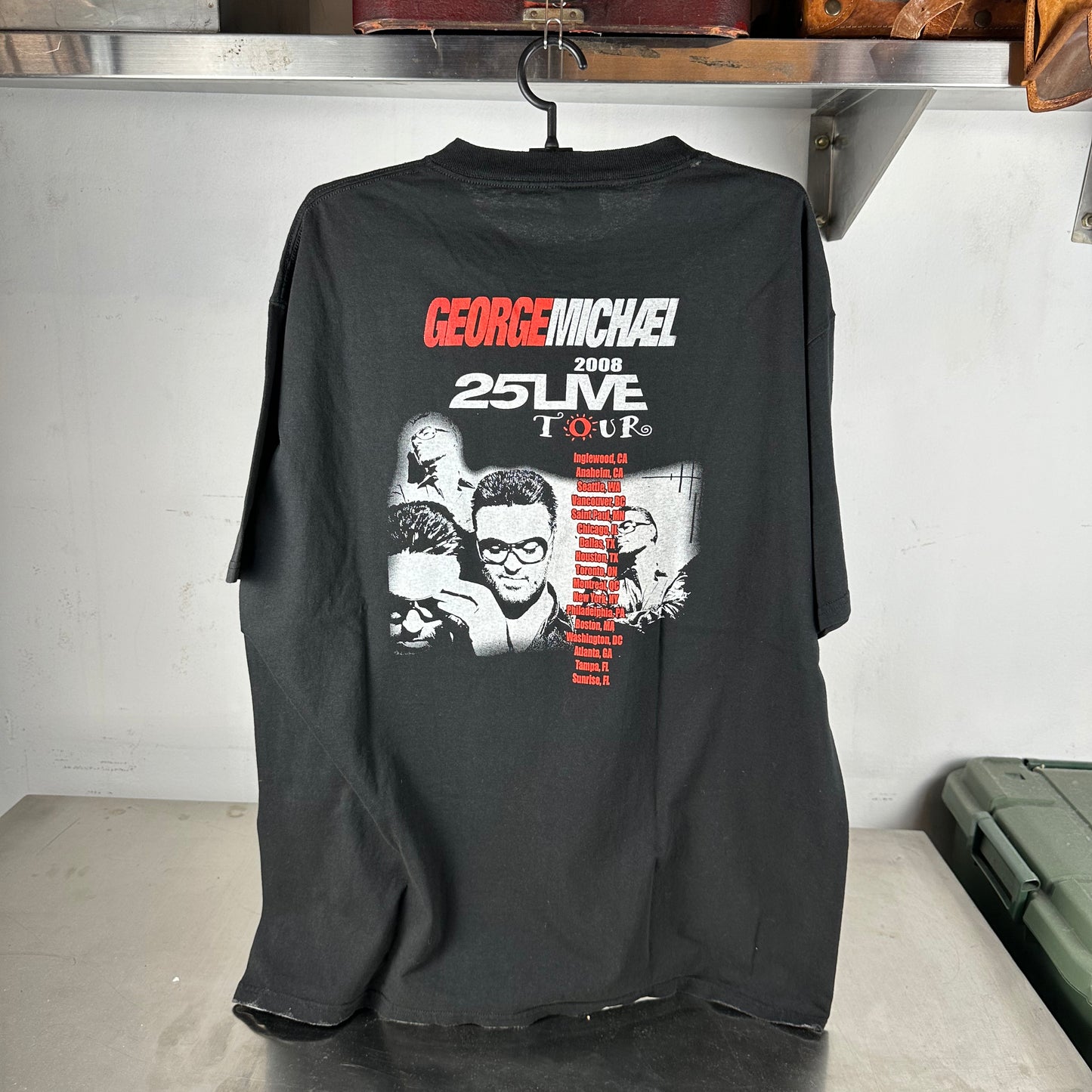 2008 George Michael 25Live Tour Concert Double Sided Graphic T-shirt