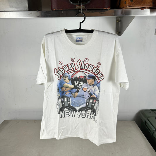 Vintage 2000 MLB Subway Series New York Mets VS Yankees Graphic T-shirt