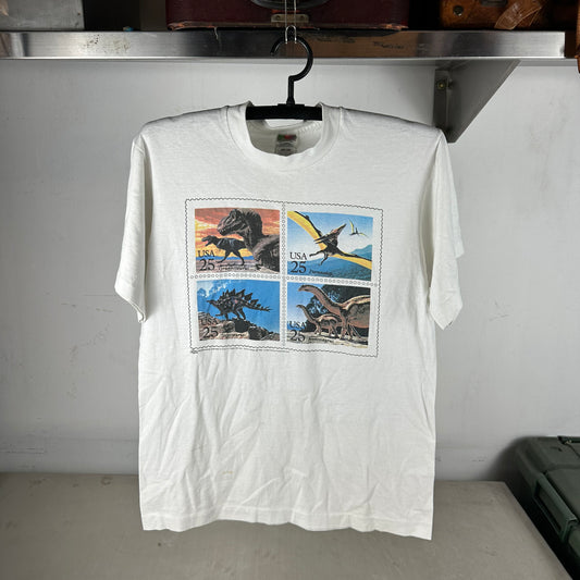 Vintage 1988 USPS Stamps Dinosaur Artwork Single Stitch T-shirt