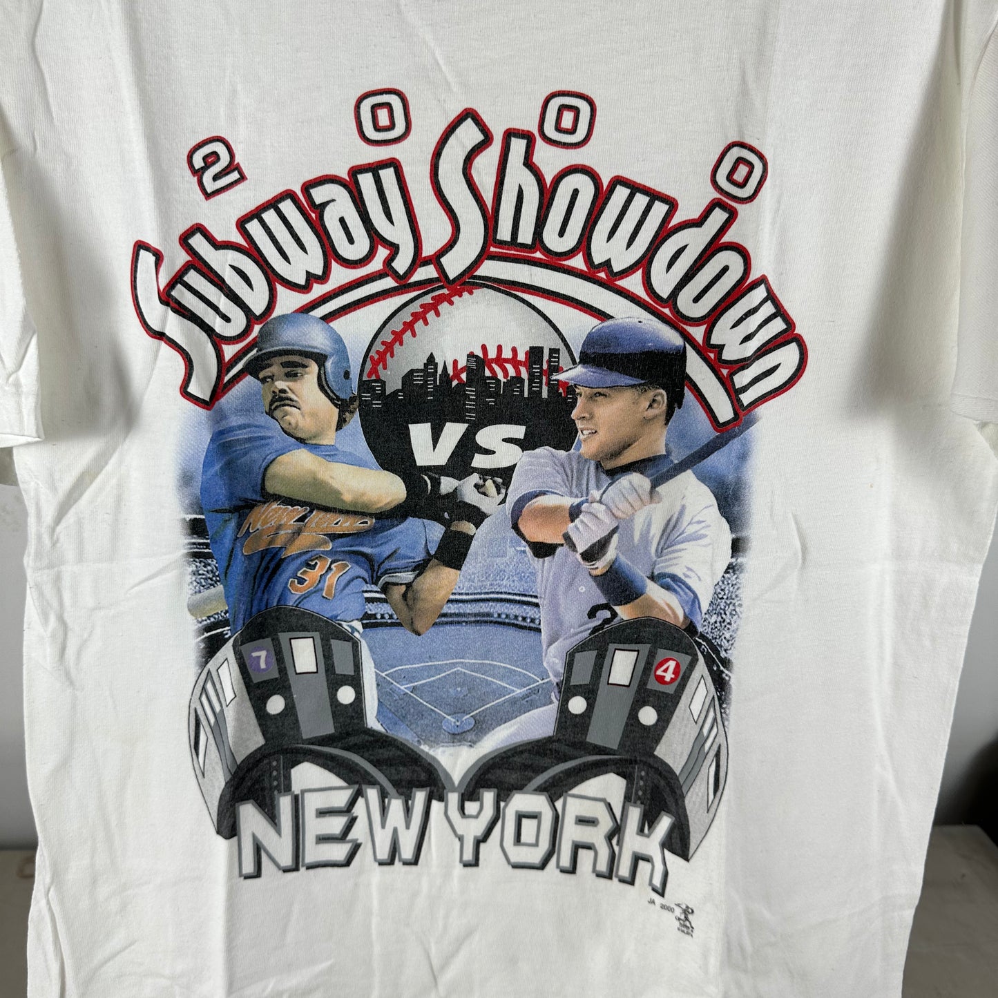 Vintage 2000 MLB Subway Series New York Mets VS Yankees Graphic T-shirt