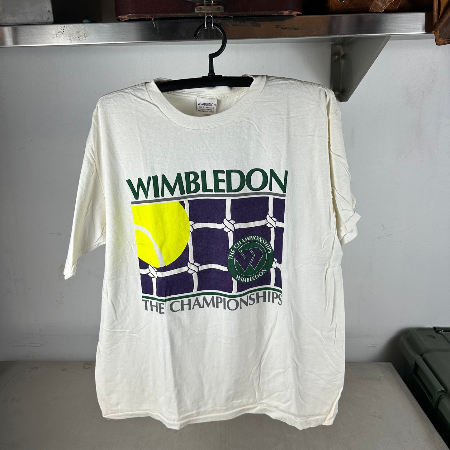 Vintage 90s Wimbledon Tennis Championship Logo Single Stitch T-shirt