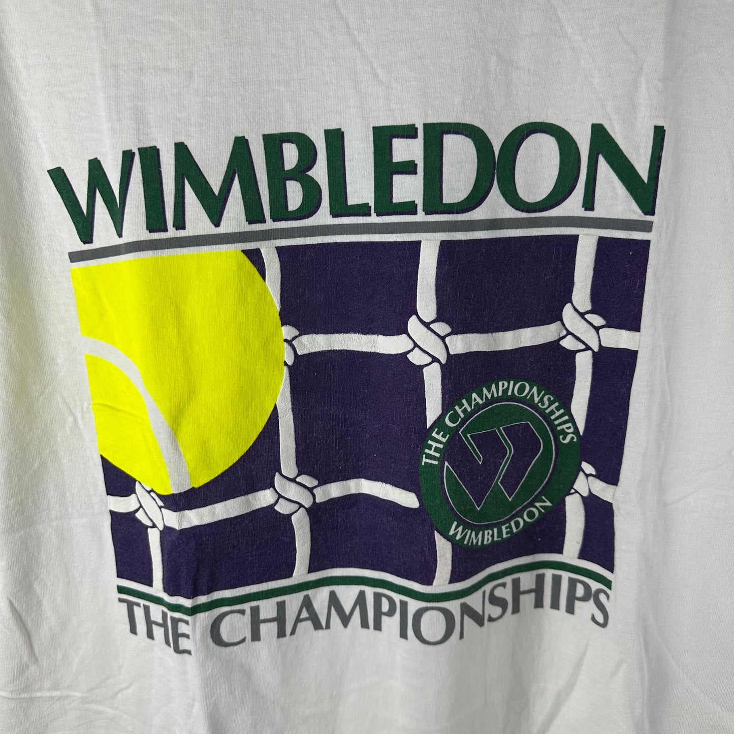 Vintage 90s Wimbledon Tennis Championship Logo Single Stitch T-shirt