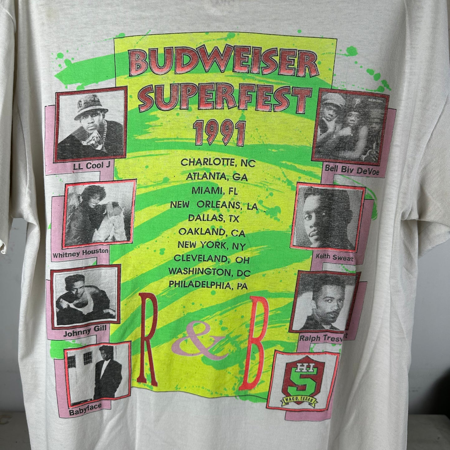 Vintage 1991 LL Cool J Whitney Houston Budweiser Superfest T-shirt