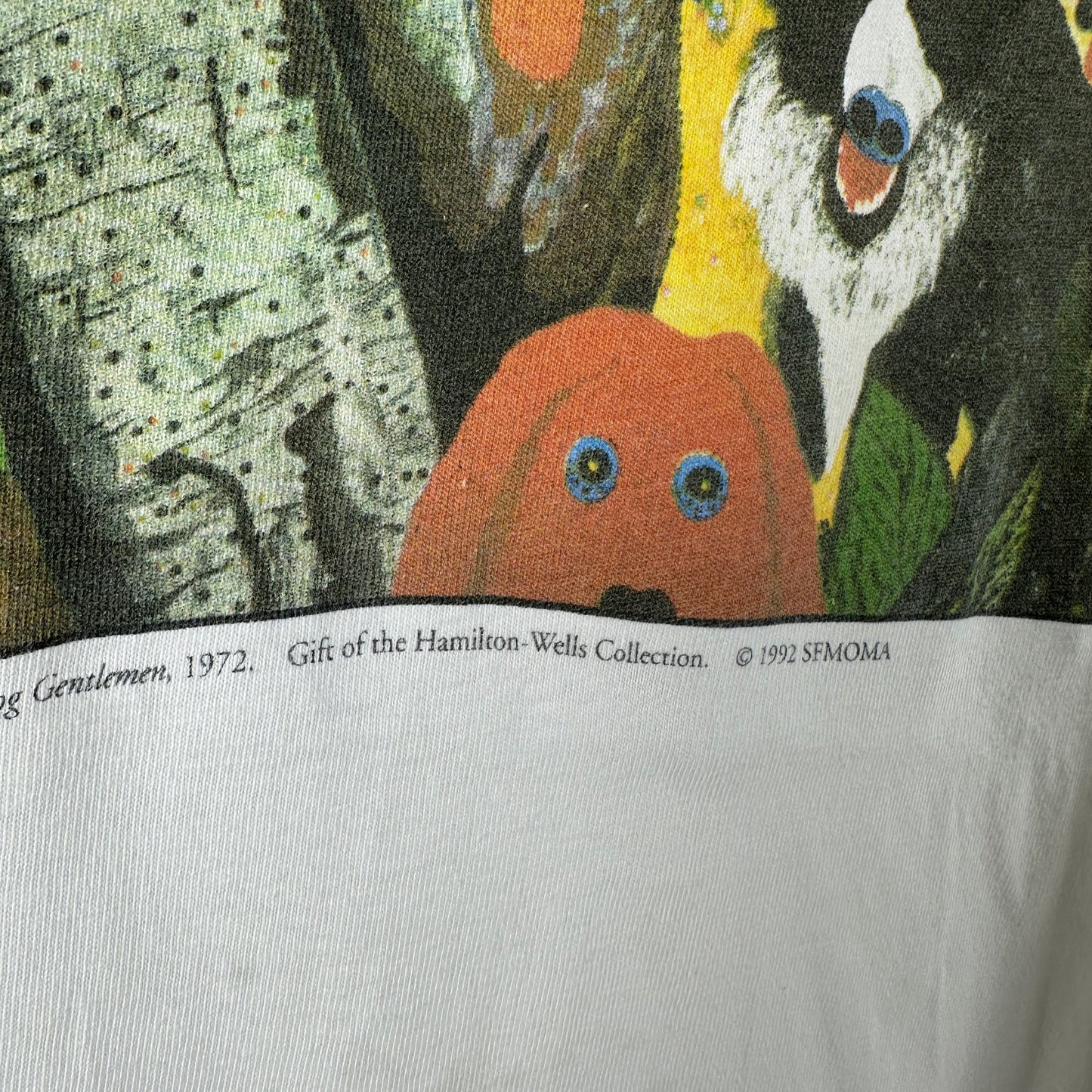 Vintage 1992 Roy De Forest Country Dog Gentlemen Modern Art Museum T-shirt