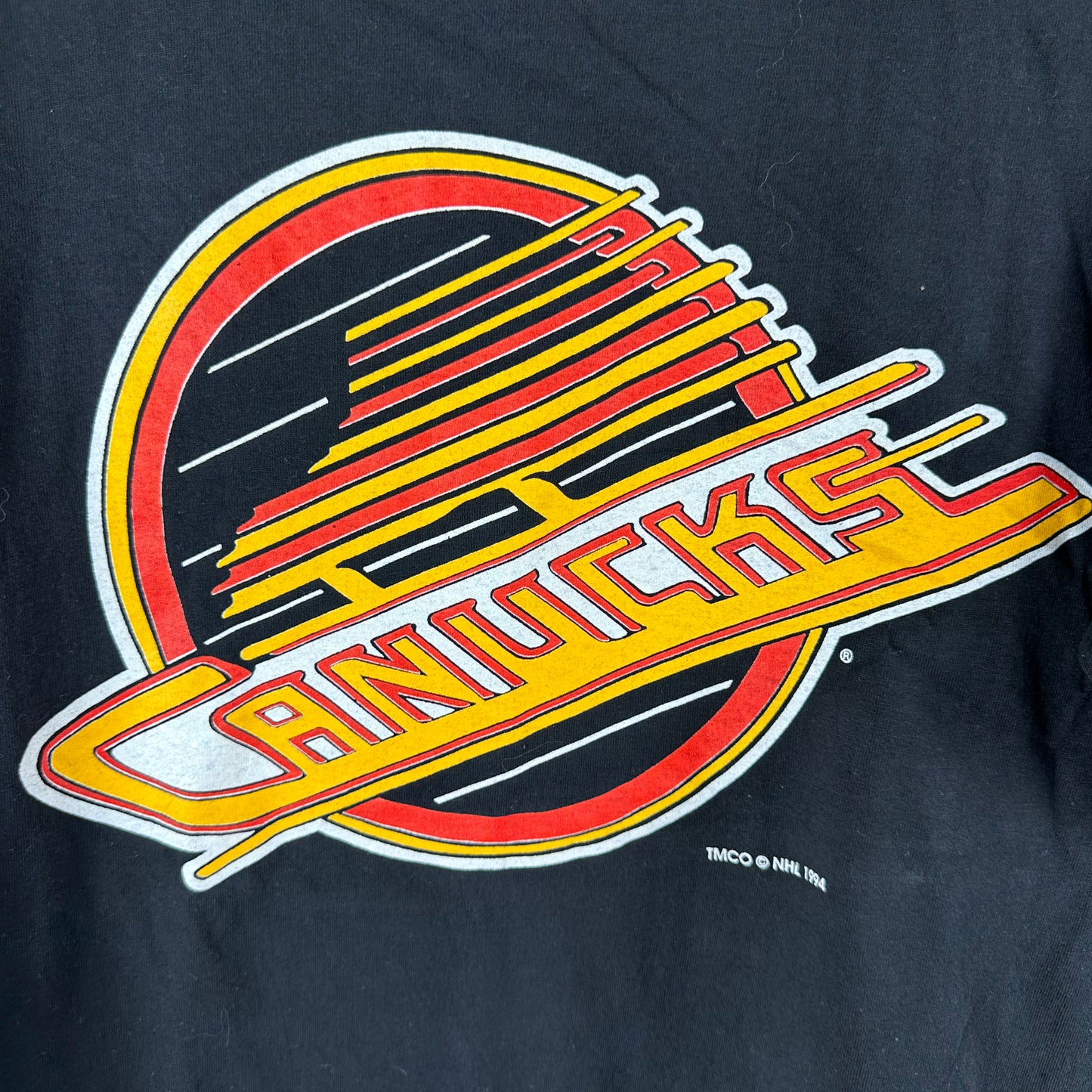 Vintage 1994 Vancouver Canucks Hockey Logo NHL Single Stitch T-shirt