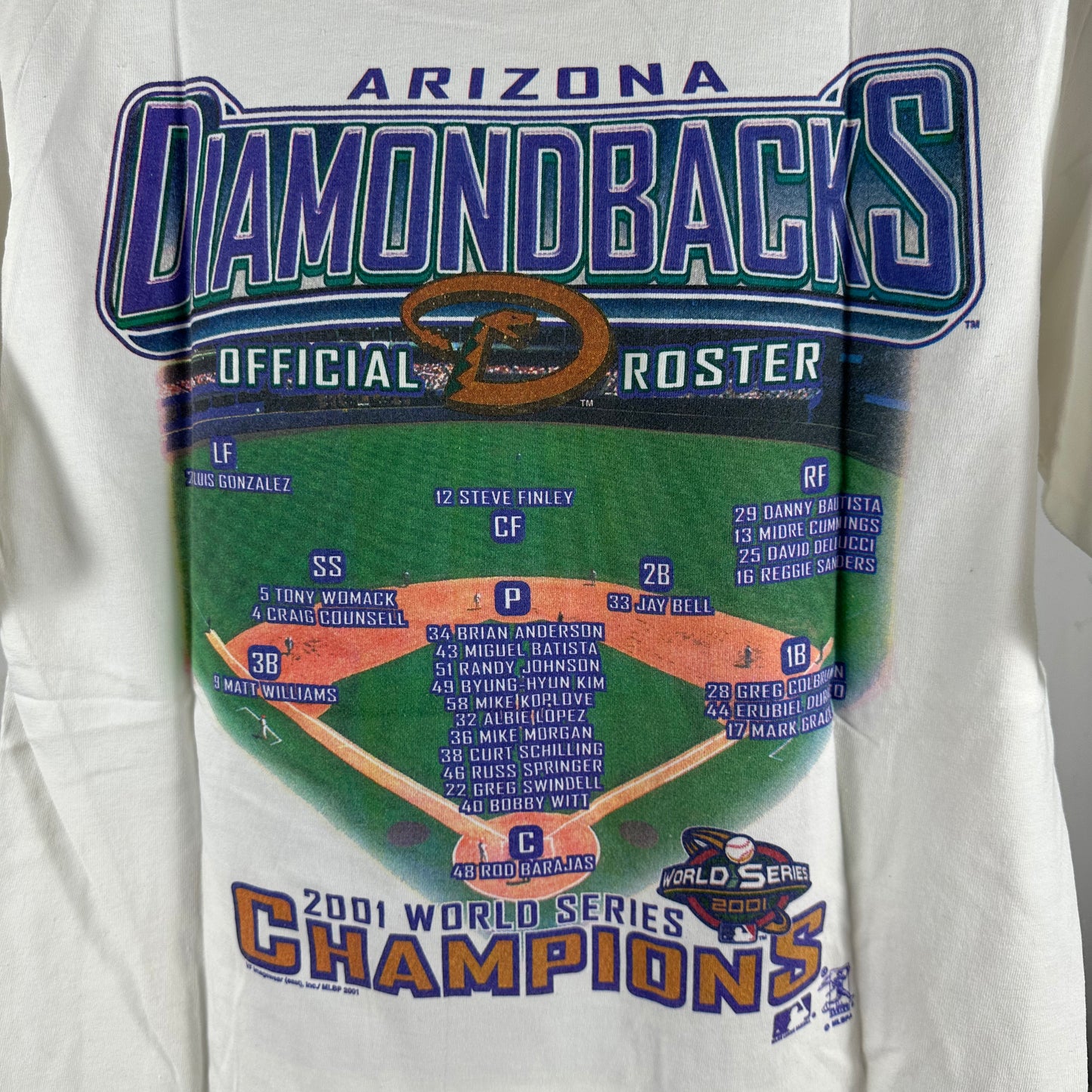 Vintage 2001 Arizona Diamondbacks MLB World Champions Graphic T-shirt
