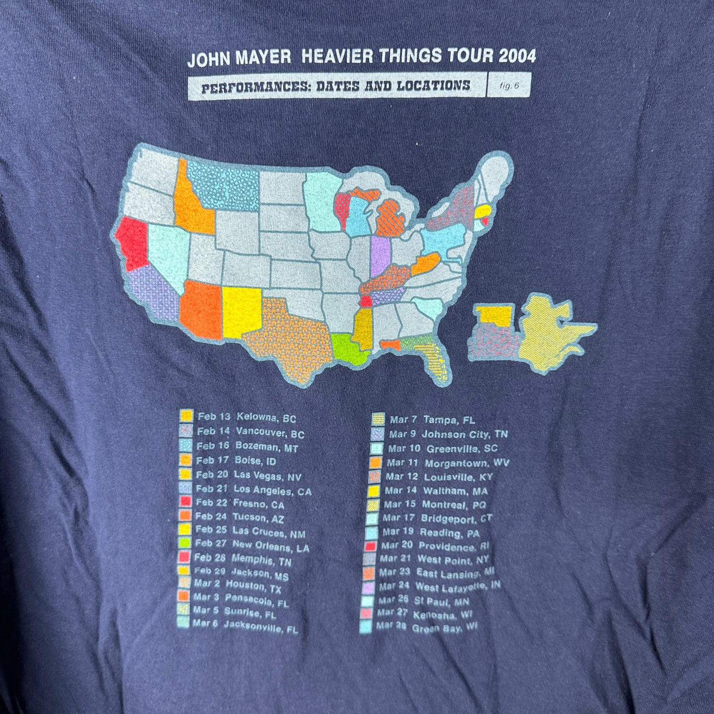 Vintage 2004 John Mayer Heavier Things Tour Concert Long-sleeves T-shirt