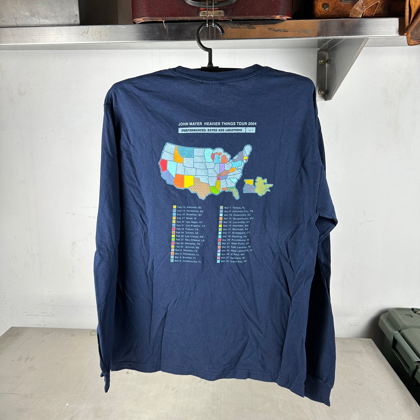 Vintage 2004 John Mayer Heavier Things Tour Concert Long-sleeves T-shirt