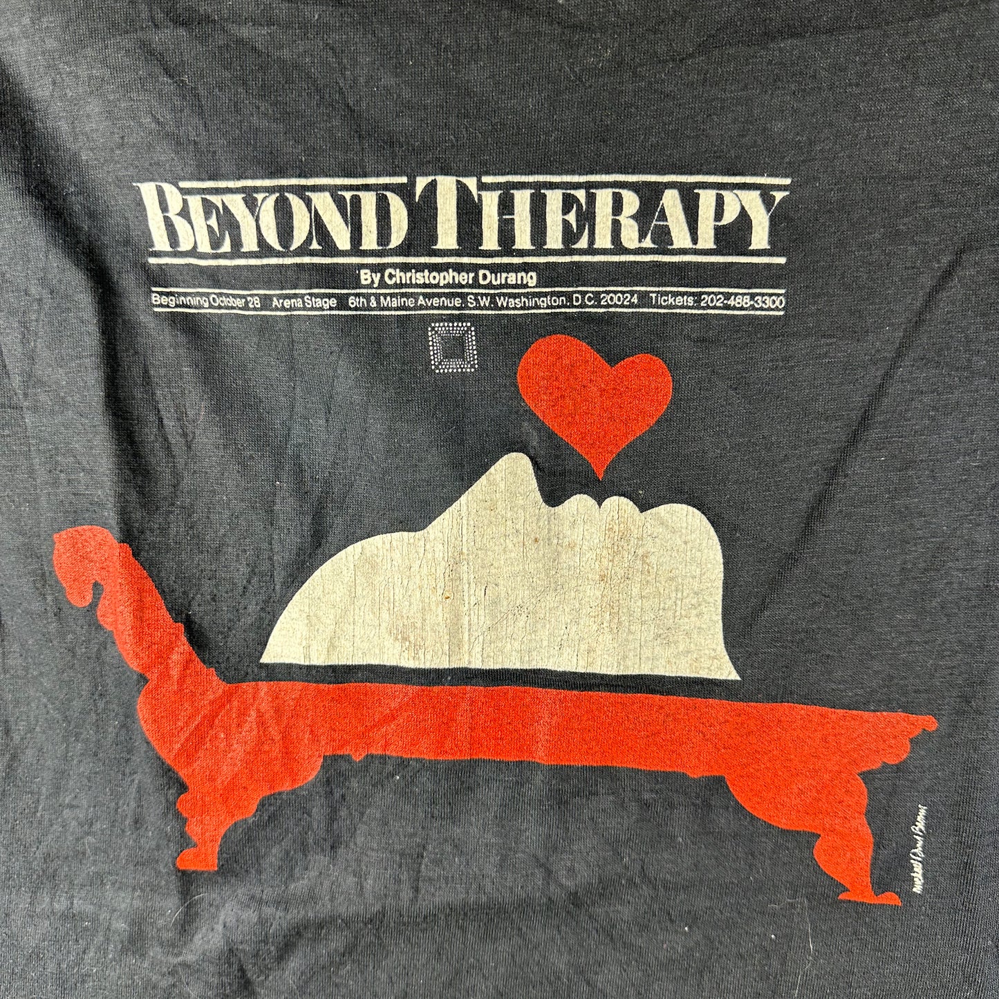 Vintage 80s Beyond Therapy Christopher Durang Play Graphic Single Stitch T-shirt
