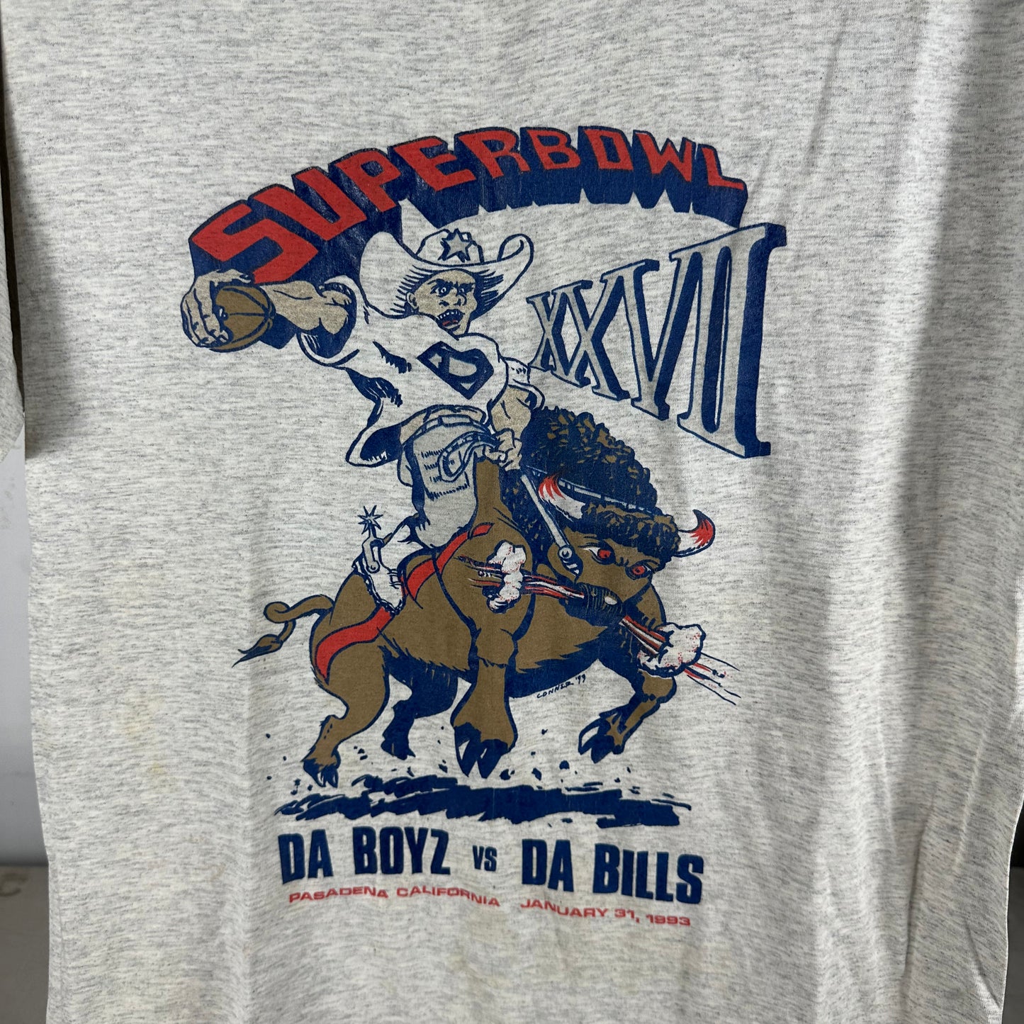 Vintage 1993 Dallas Cowboys Da Boyz VS Da Bills NFL Single Stitch T-shirt