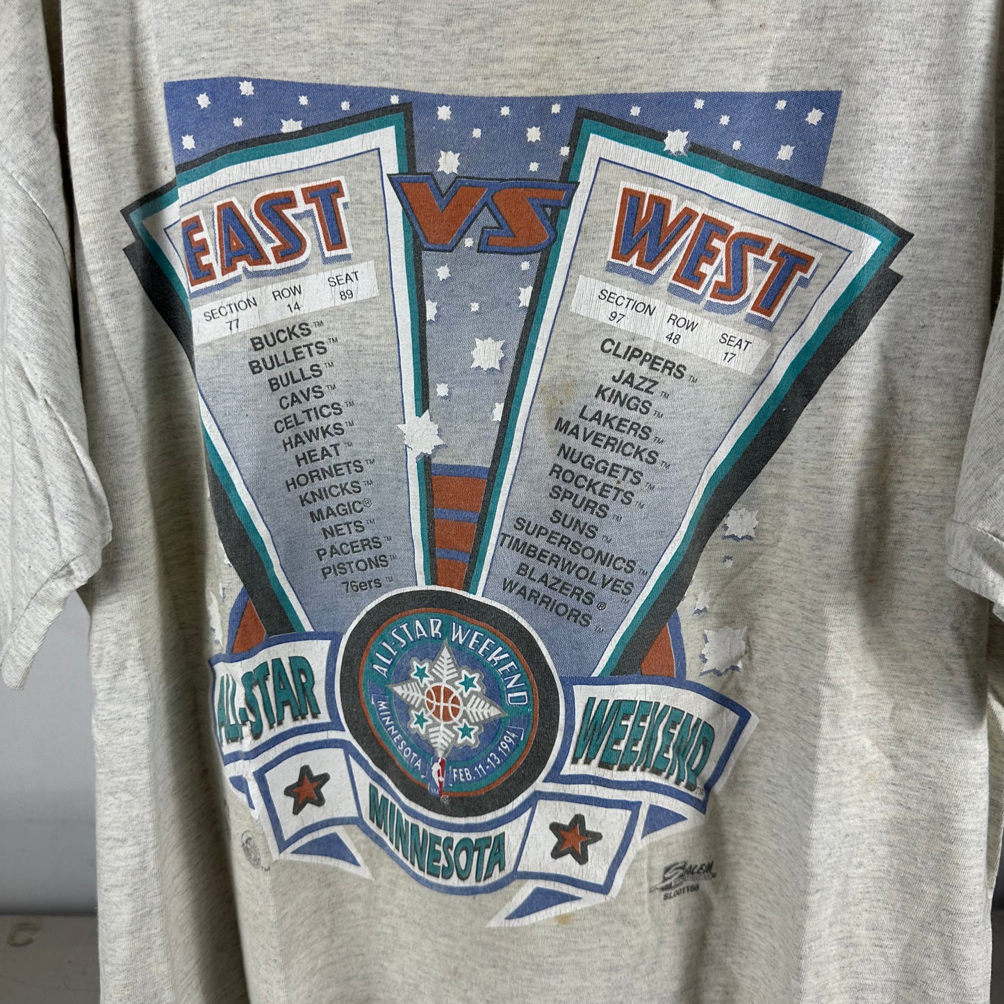 Vintage 1994 Minnesota NBA All-star Weekend Salem Sportswear Single Stitch T-shirt