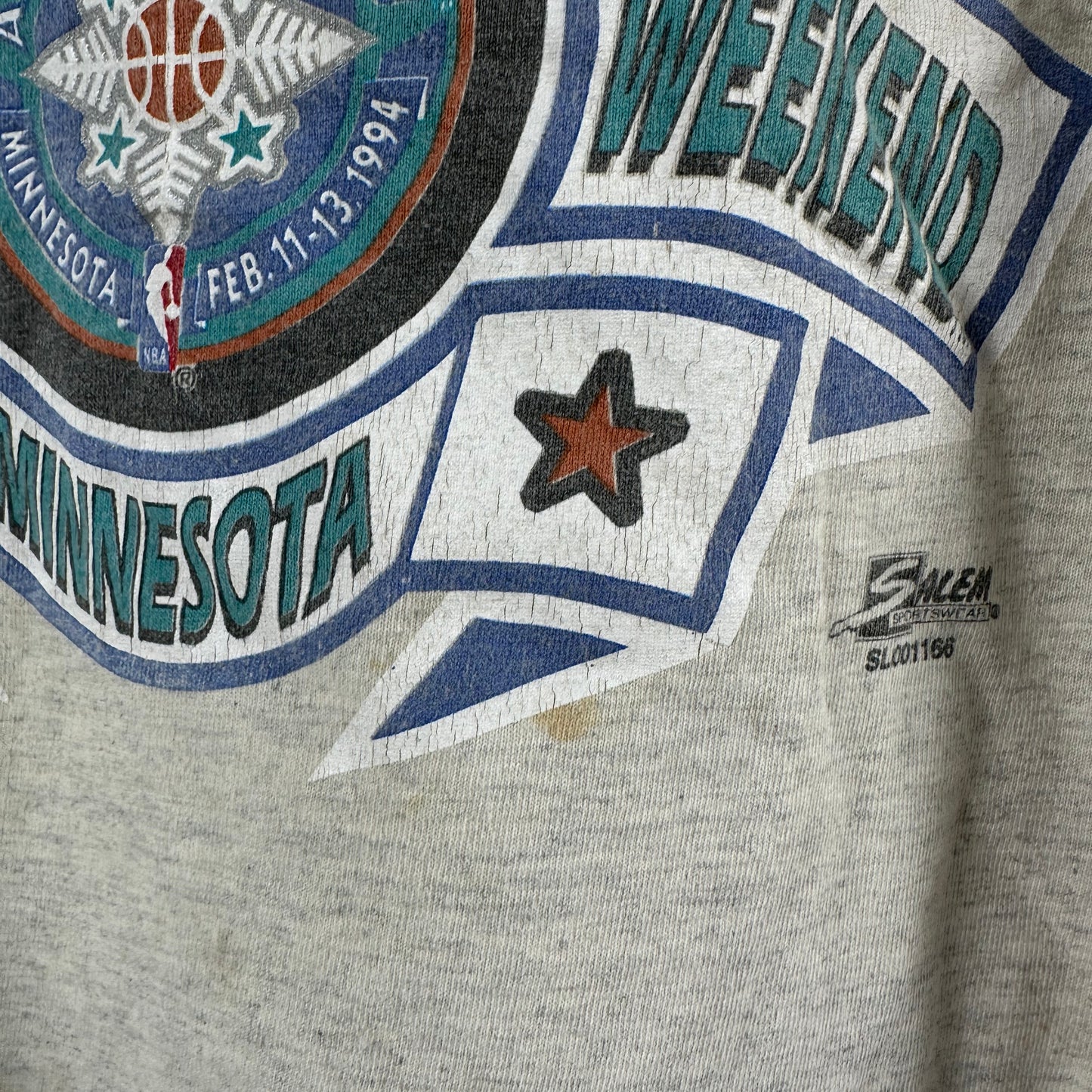 Vintage 1994 Minnesota NBA All-star Weekend Salem Sportswear Single Stitch T-shirt