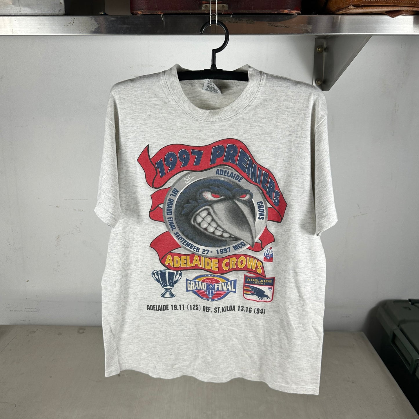 Vintage 1997 Adelaide Crows AFL Grand Finals Premiers Graphic T-shirt
