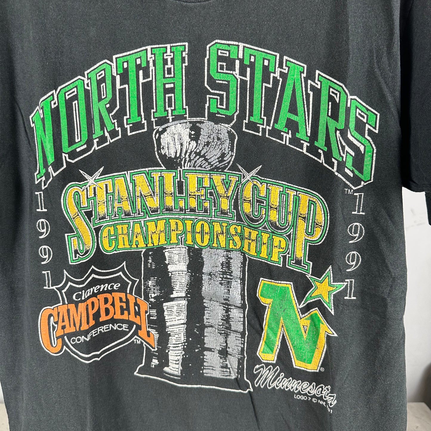 Vintage 1991 Minnesota North Stars NHL Stanley Cup Championship Graphic T-shirt