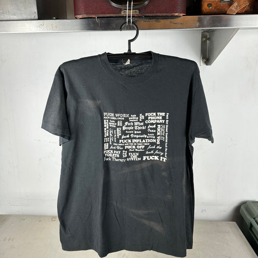 Vintage 80s F*ck Everything Humor Typography Single Stitch T-shirt