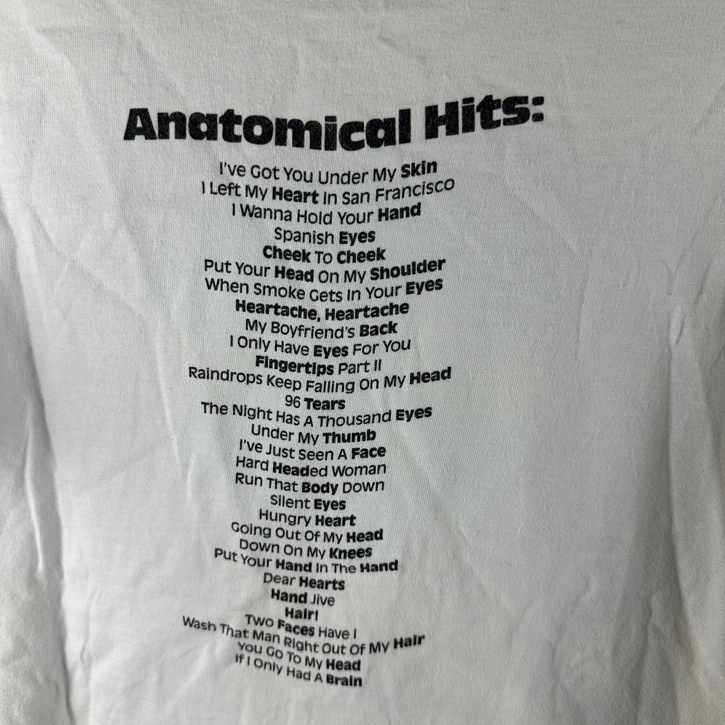 Vintage 1991 Shake, Rattle, and Roll! Anatomical Hits Graphic Single Stitch T-shirt