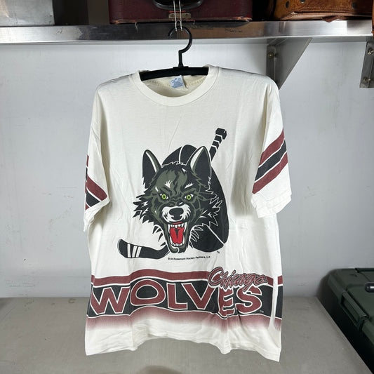 Vintage 1994 Chicago Wolves AHL Salem Sportswear Jersey AOP Graphic T-shirt