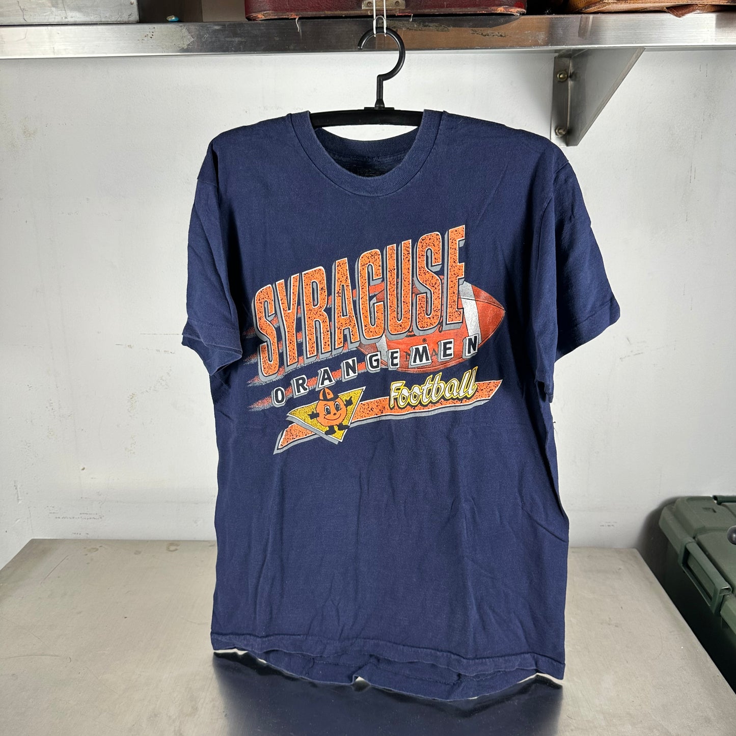 Vintage 90s Syracuse Orangemen Football NCA Graphic Single Stitch T-shirt