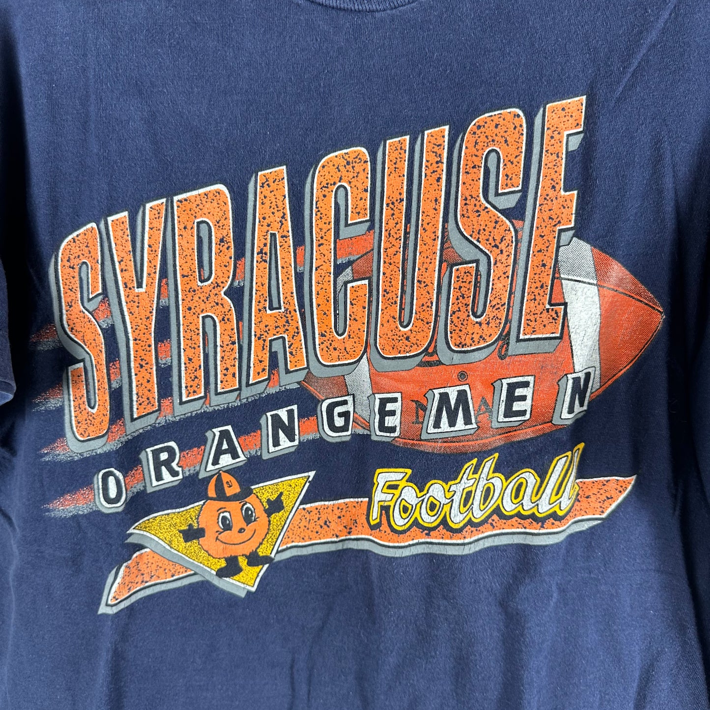 Vintage 90s Syracuse Orangemen Football NCA Graphic Single Stitch T-shirt