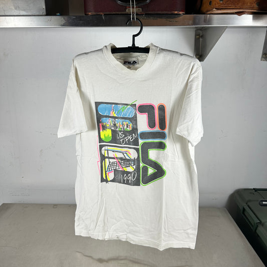Vintage 1990 Fila US Open Tennis Championships Graphic Single Stitch T-shirt