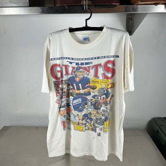 Vintage 90s New York Giants Salem Sportswear Comics NFL Single Stitch T-shirt