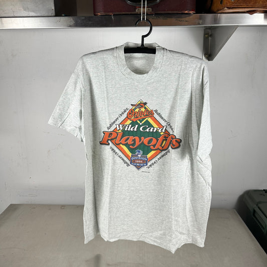 Vintage 1996 Baltimore Orioles Wild Card MLB Playoffs Single Stitch T-shirt