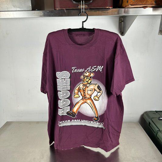 Vintage 90s Texas A&M Aggies NCAA Mascot Graphic T-shirt