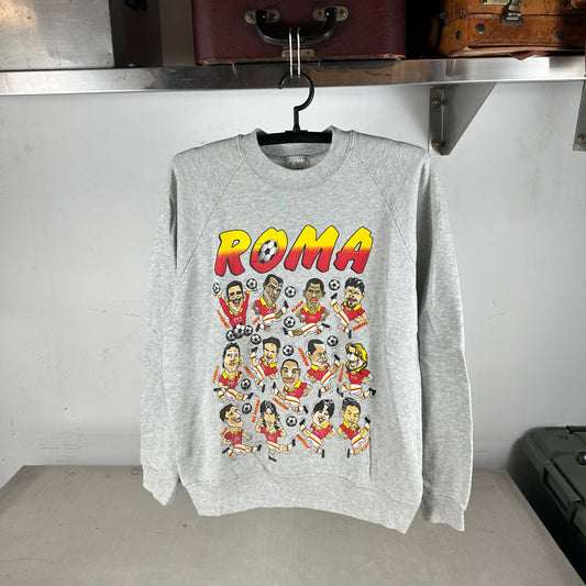 Vintage 2000s AS Roma Soccer Caricature Graphic Sweatshirt