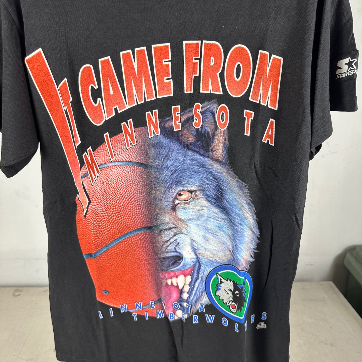 Vintage 90s It Came From Minnesota Timberwolves Graphic Dry Rot T-shirt