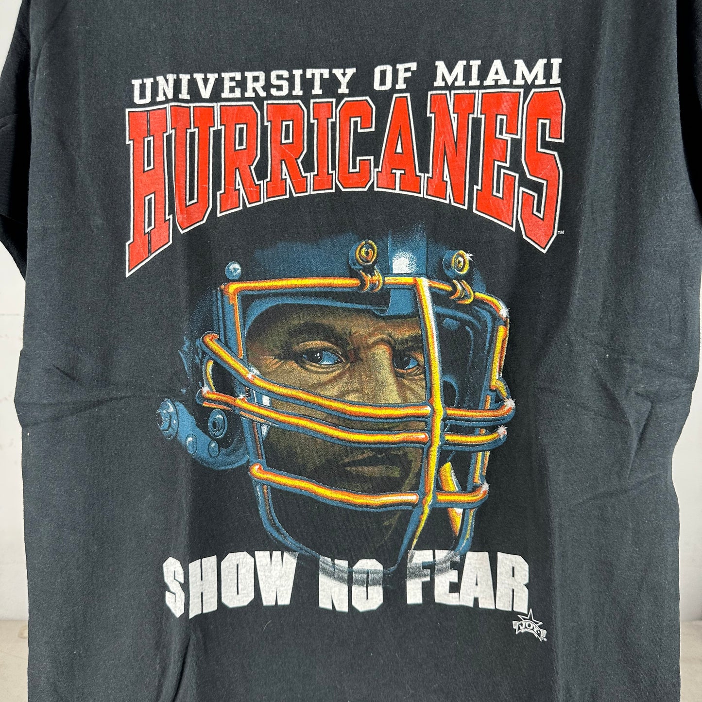 Vintage 90s Miami Hurricanes Football Show No Fear NCAA Single Stitch T-shirt