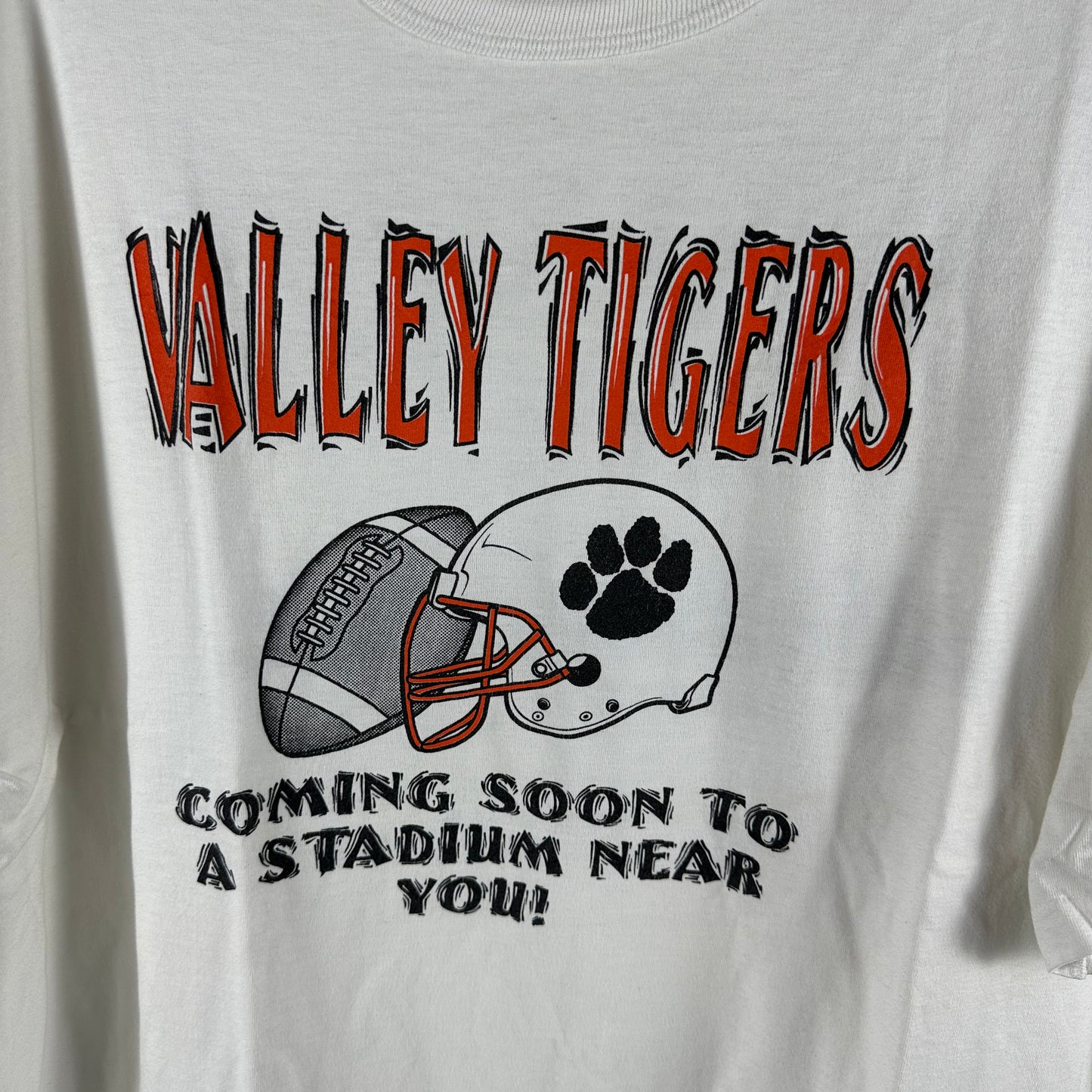 Vintage 1995 Valley Tigers High School Football Graphic T-shirt