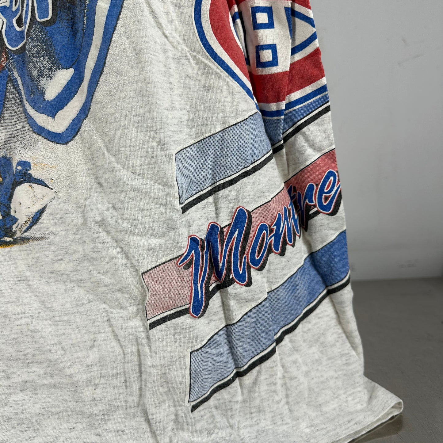 Vintage 1992 Montreal Canadiens Hockey NHL Bulletin Athletic AOP Single Stitch T-shirt