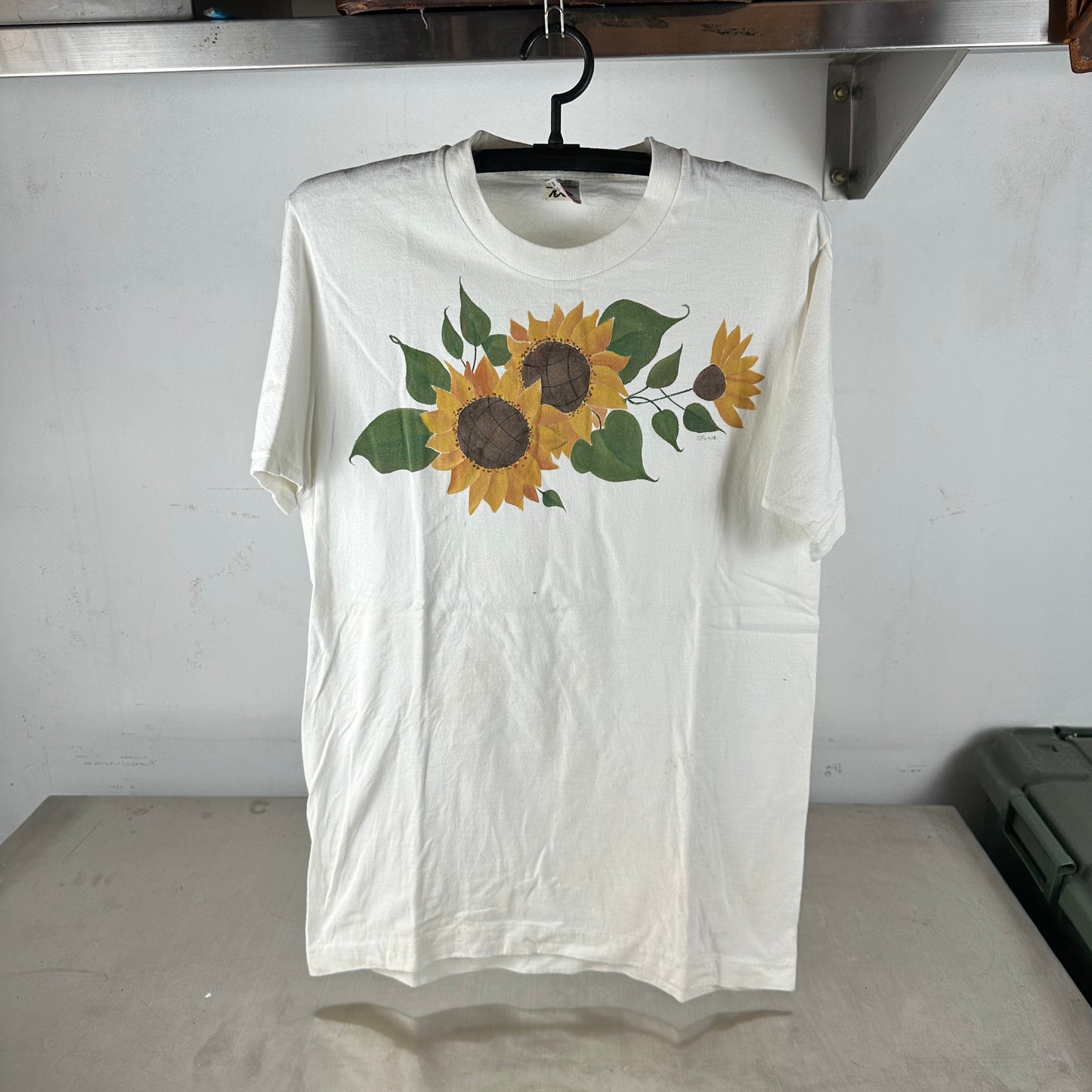 Vintage 90s Sunflowers Flower Nature Artwork Single Stitch T-shirt