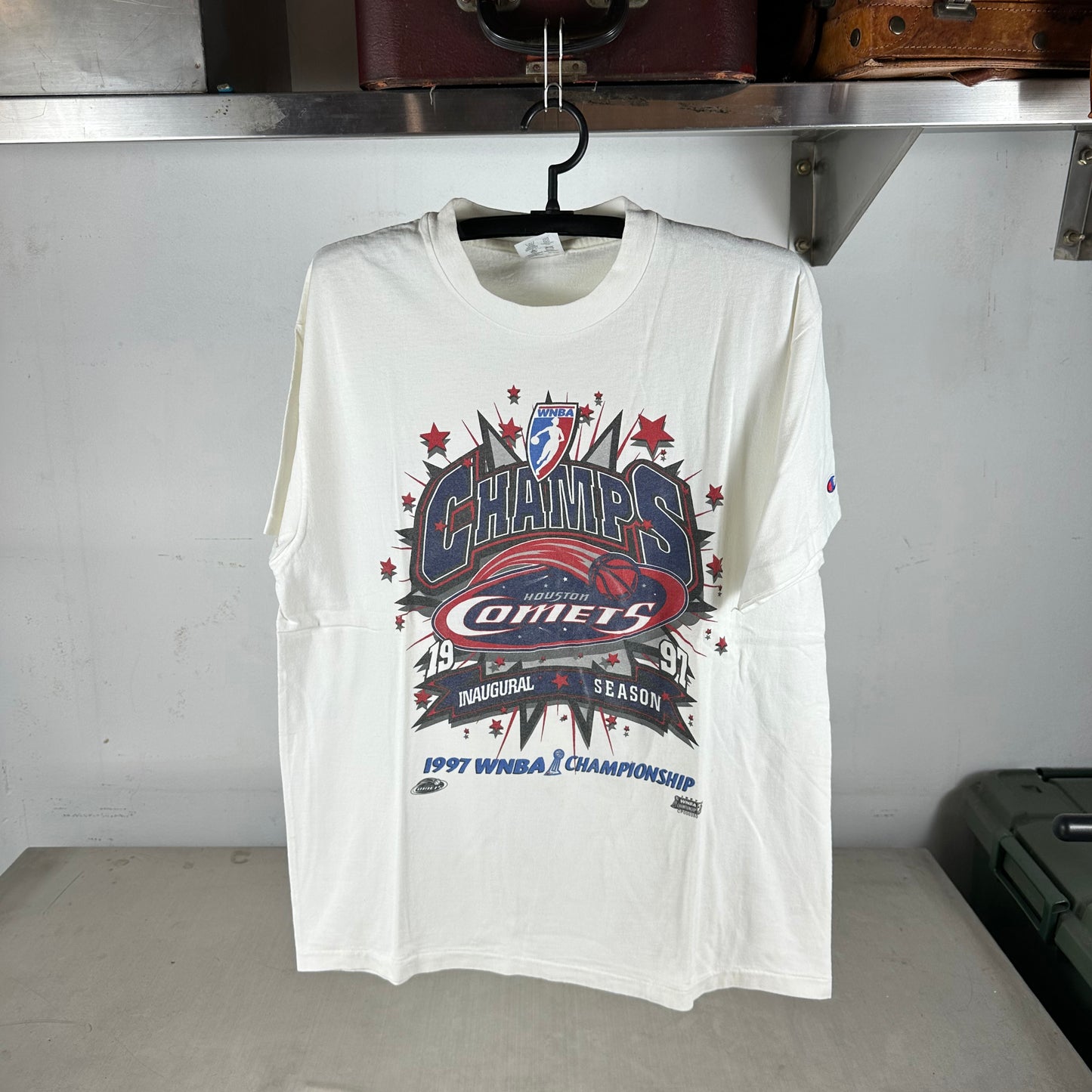 Vintage 1997 Champion Houston Comets WNBA Championship Single Stitch T-shirt