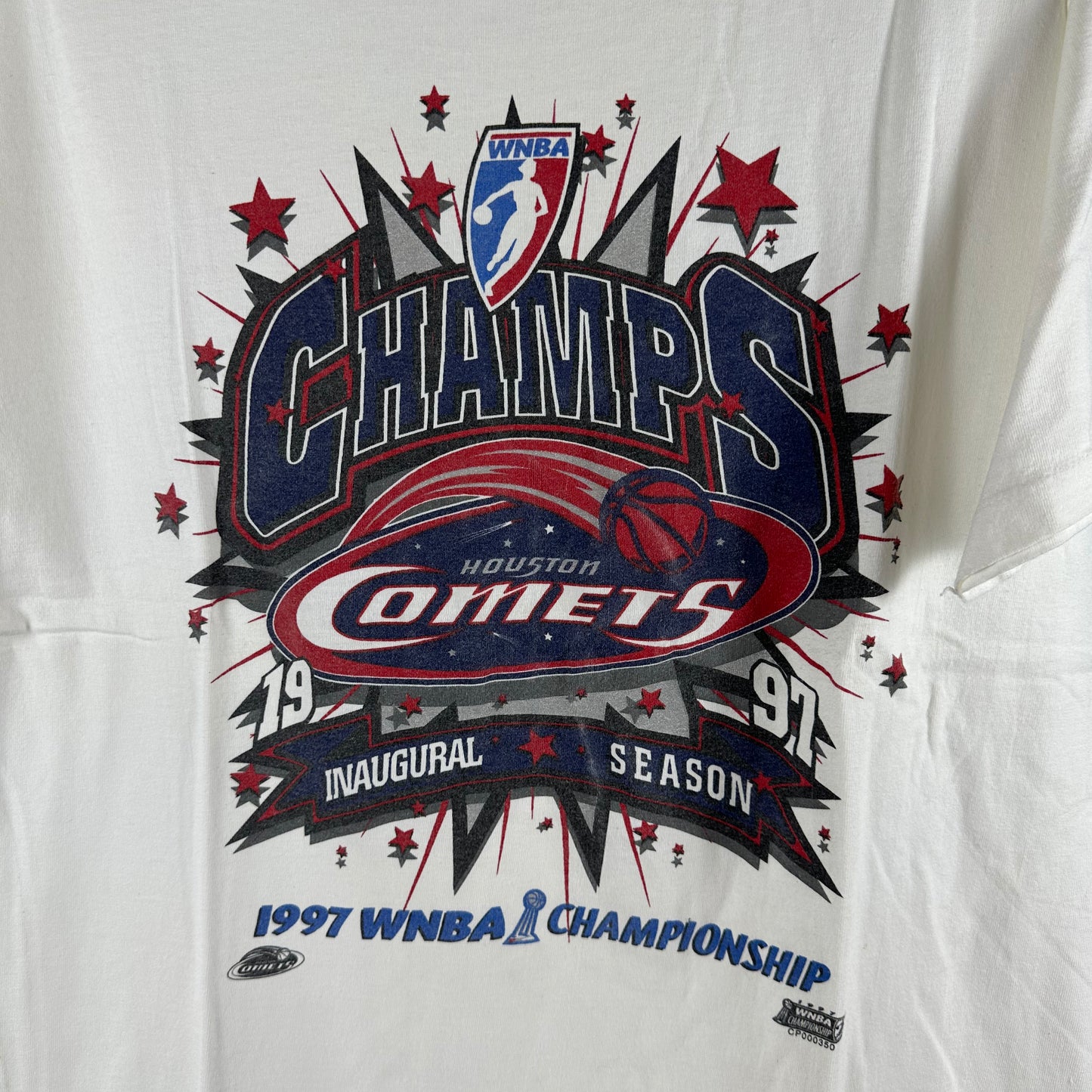 Vintage 1997 Champion Houston Comets WNBA Championship Single Stitch T-shirt
