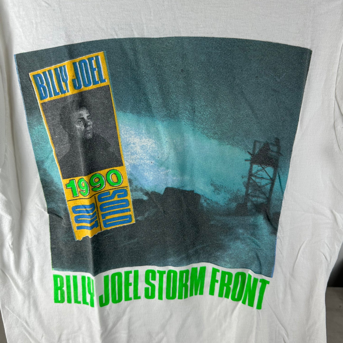 Vintage 1990 Billy Joel Storm Front World Tour Concert Single Stitch T-shirt