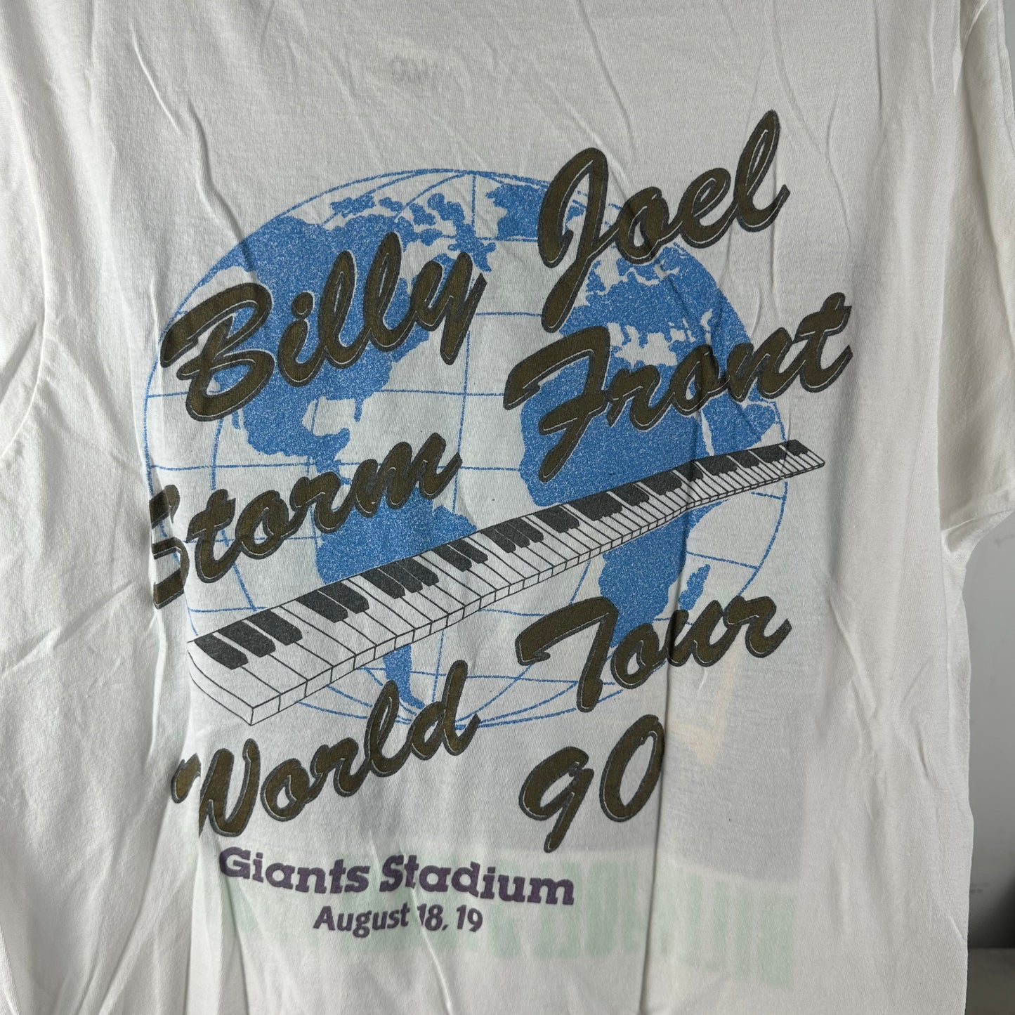 Vintage 1990 Billy Joel Storm Front World Tour Concert Single Stitch T-shirt