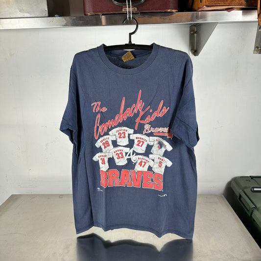 Vintage 90s Atlanta Brave The Comeback Kids MLB Nutmeg Graphic T-shirt