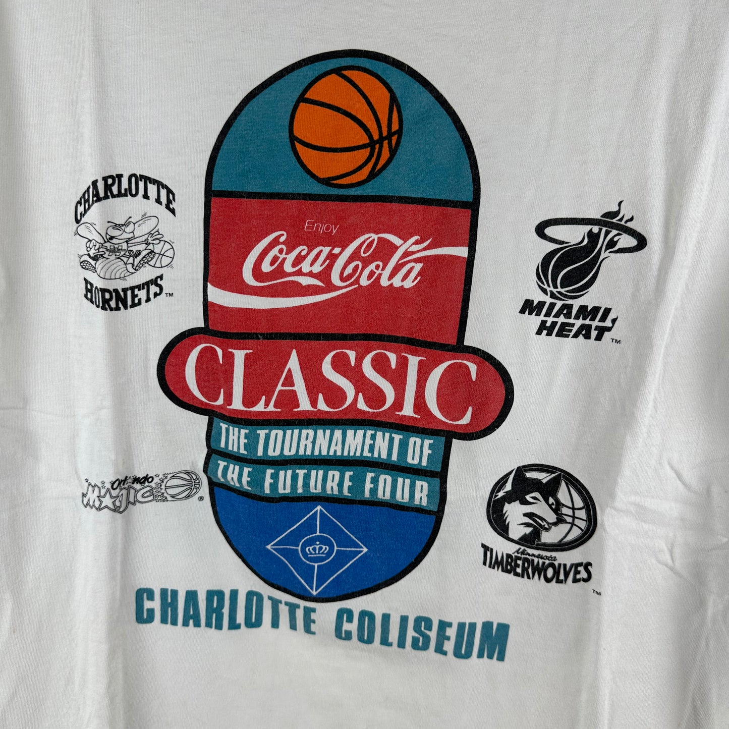 Vintage 90s The Charlotte Coliseum NBA Tournament Promo Single Stitch T-shirt