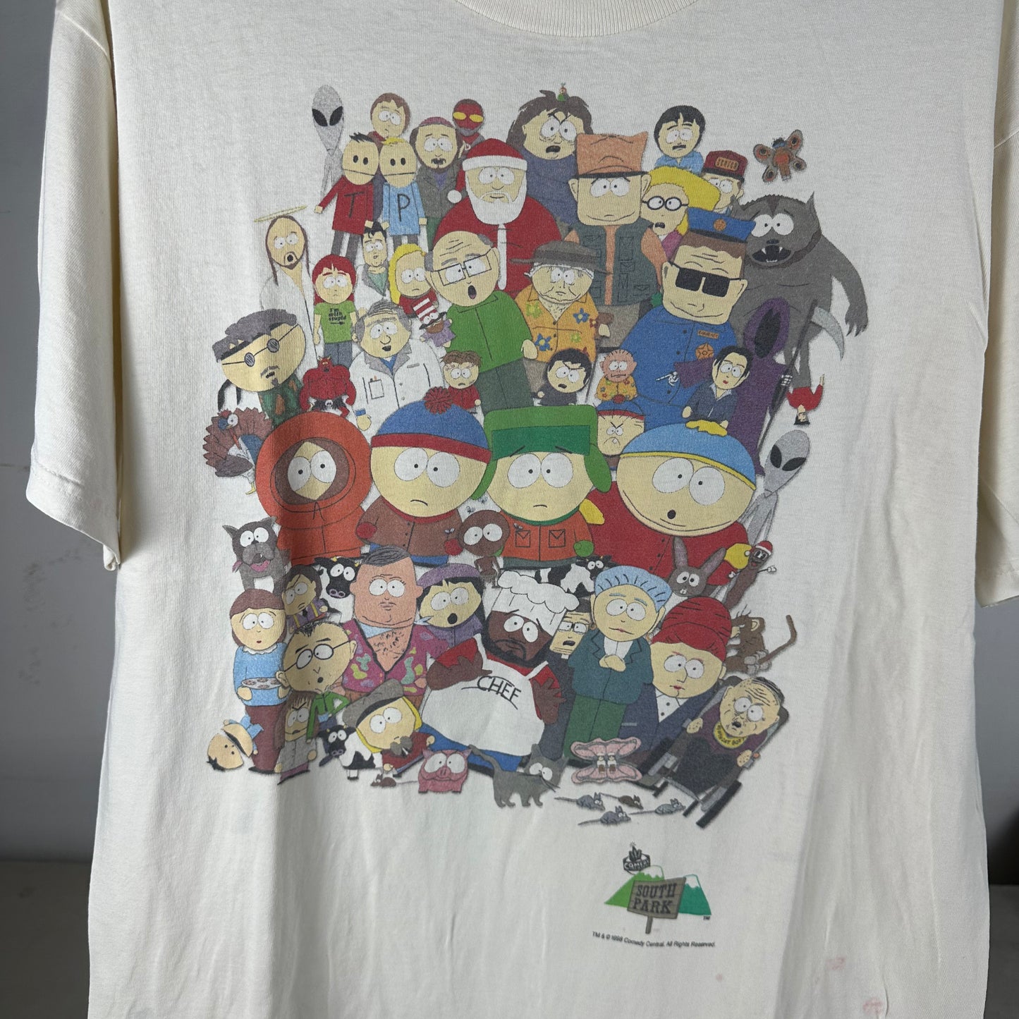 Vintage 1998 South Park Characters Comedy Central TV Show Promo T-shirt