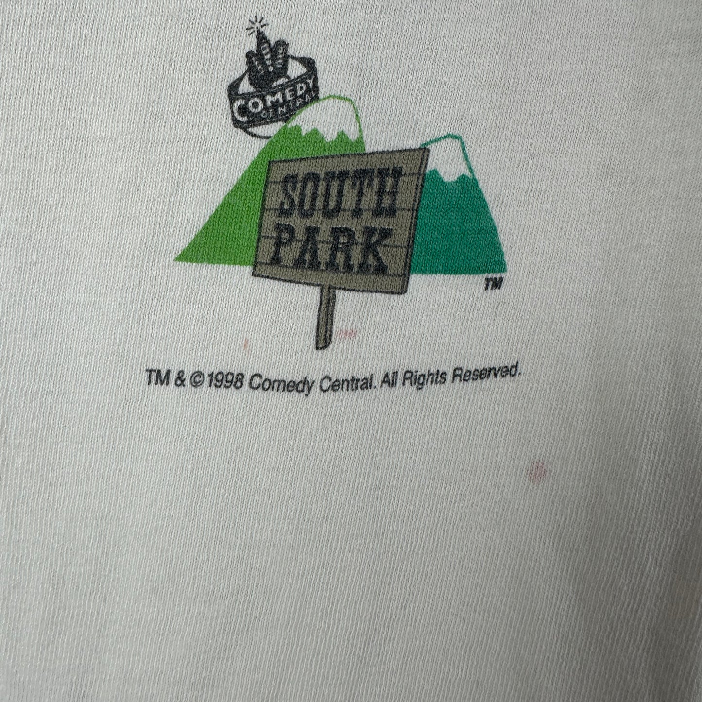 Vintage 1998 South Park Characters Comedy Central TV Show Promo T-shirt