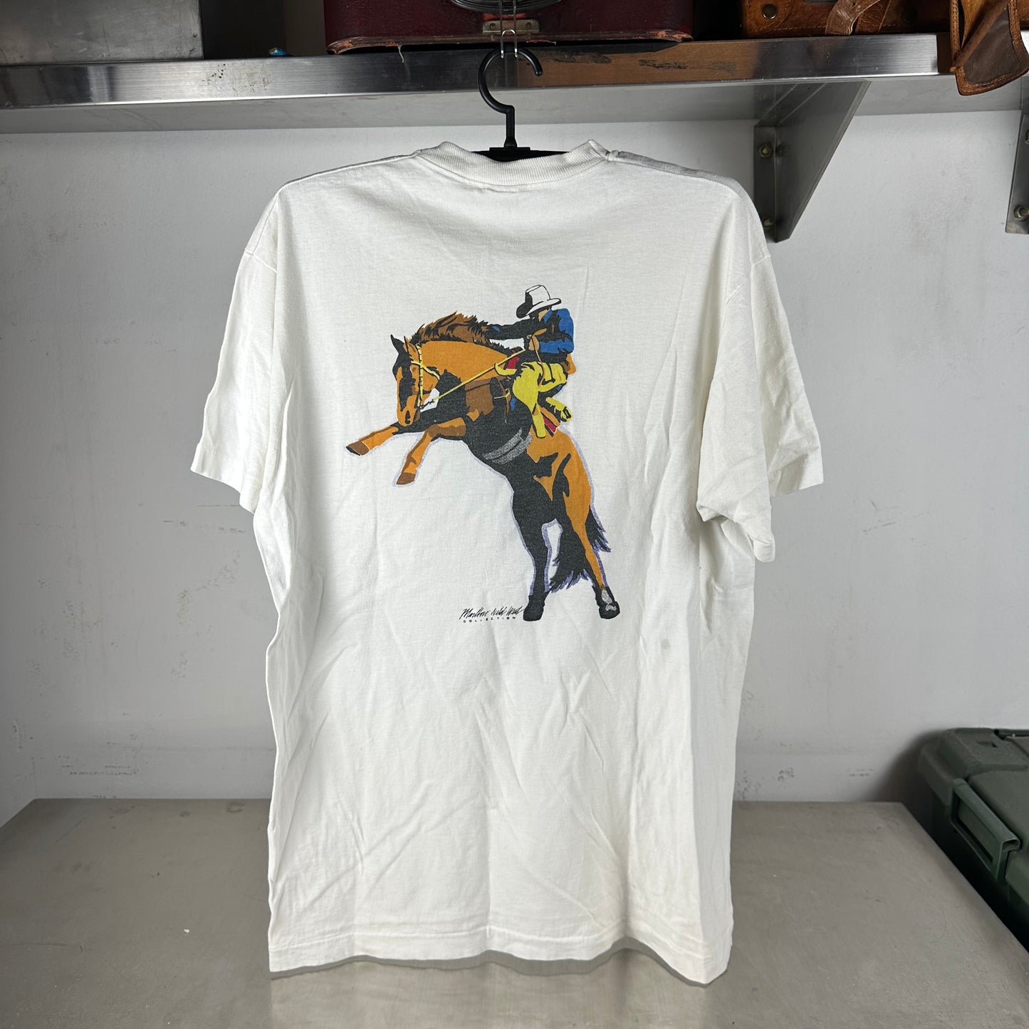 Vintage 90s Marlboro Cigarettes Wild West Cowboy Graphic Single Stitch T-shirt